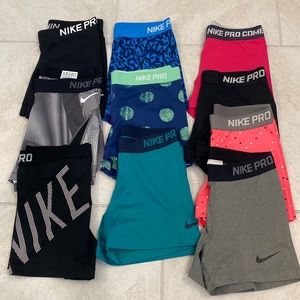 Nike pro shorts 10 pairs
